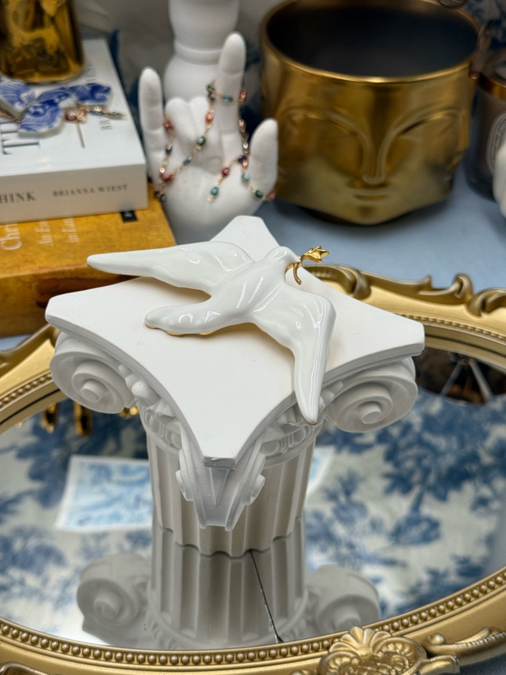 🆕 SCHIAPARELLI for Museum Gift Shop 🧿 NWOT White Dove Bird of Peace Brooch - Picture 5 of 16